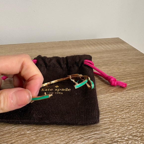 Kate Spade Bow Gold Bangle Green Bracelet - Picture 5 of 5